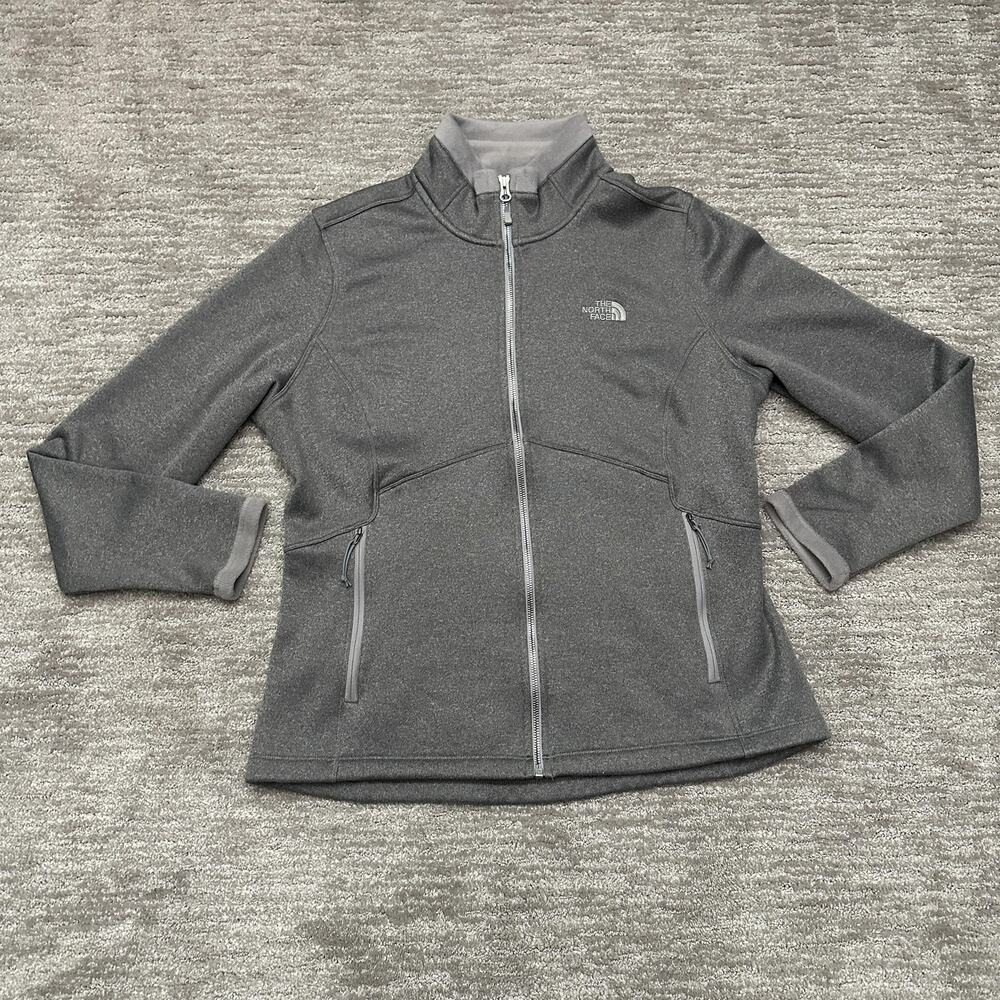 The North Face Jacket Womens XL Gray Fleece Lined Softshell Full Zip Outdoor